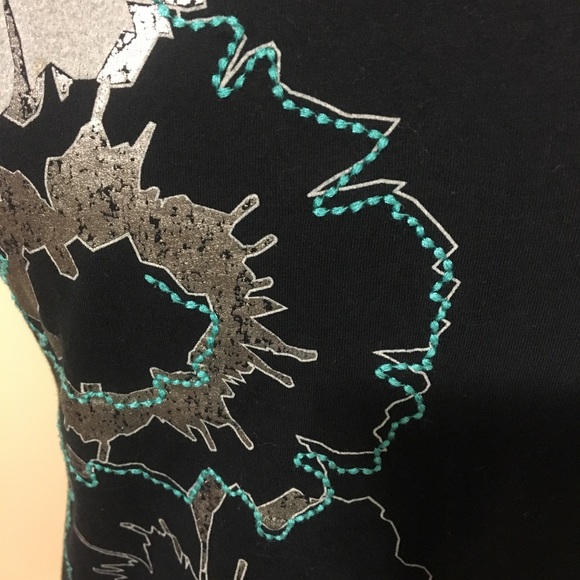 Black floral Calvin Klein shirt - Picture 3 of 4